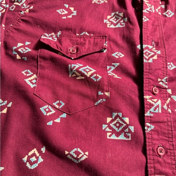 Vintage Wrangler Shirt Mens Sz 17x 35 Long Tails Aztec Southwestern Button Down - Picture 4 of 5